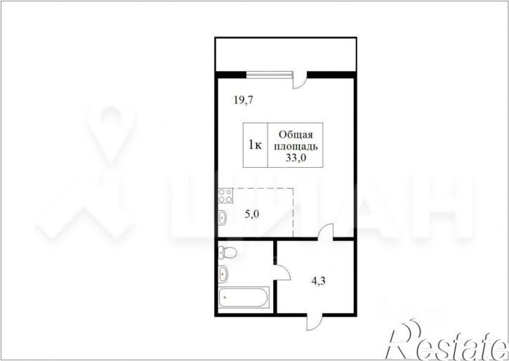 1-комн квартира Уральский проспект, 38,  д. 38
